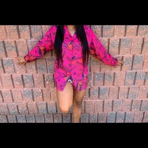 Oversized pink and purple money shirt